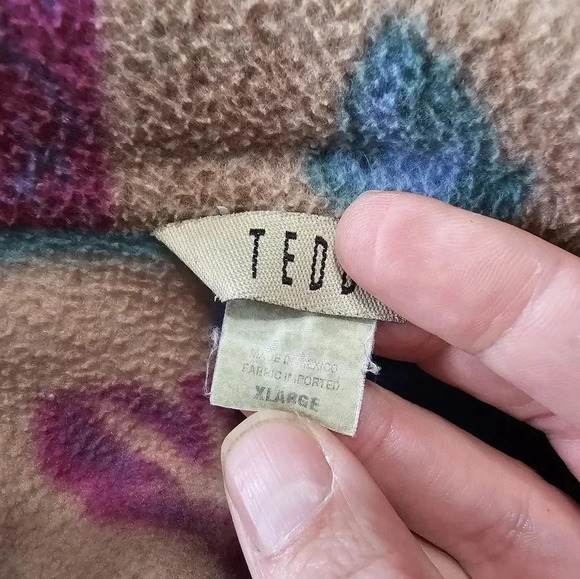Teddi XL Vintage Floral Patchwork Zip Fleece Jacket Cozy Y2K Country Prairie - Picture 4 of 6